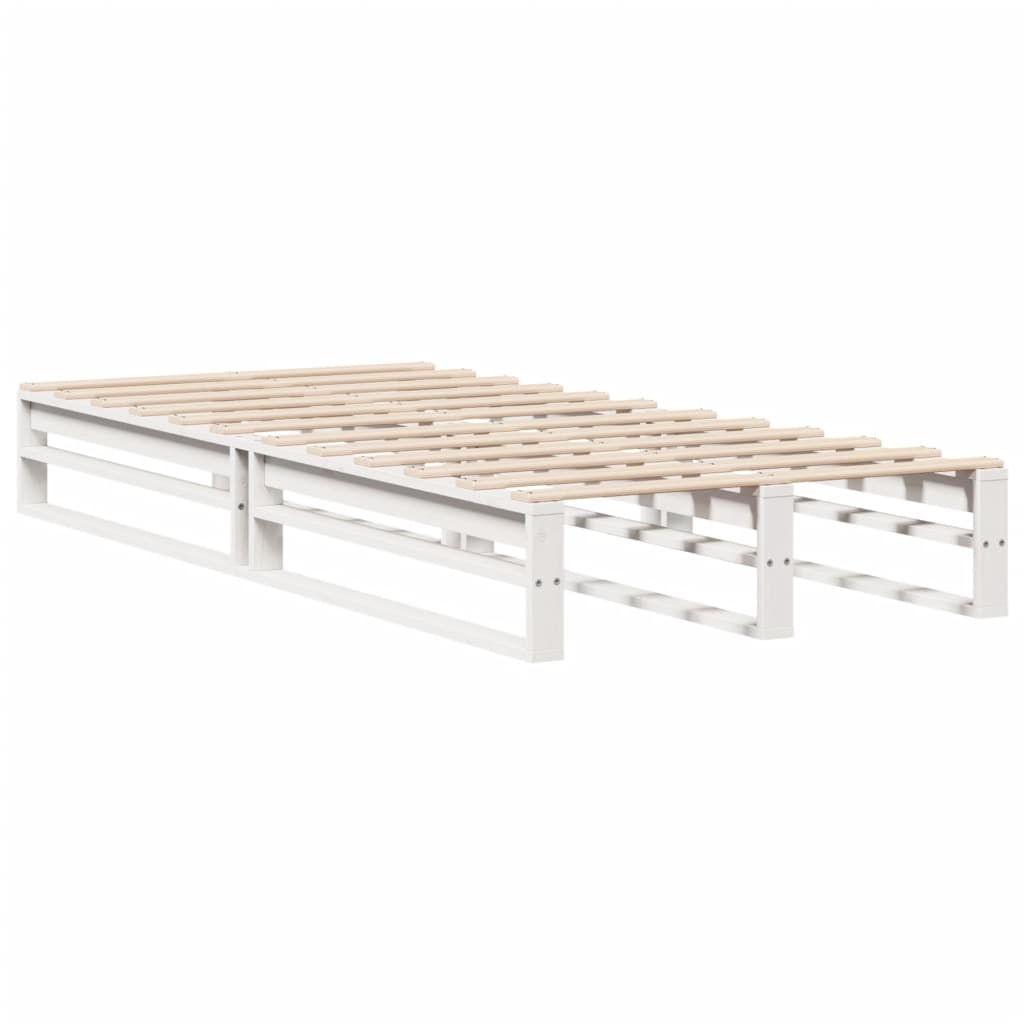 Letto senza Materasso Bianco 90x190 cm in Legno Massello Pino | homemem39