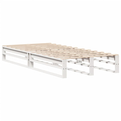 Letto senza Materasso Bianco 90x190 cm in Legno Massello Pino | homemem39