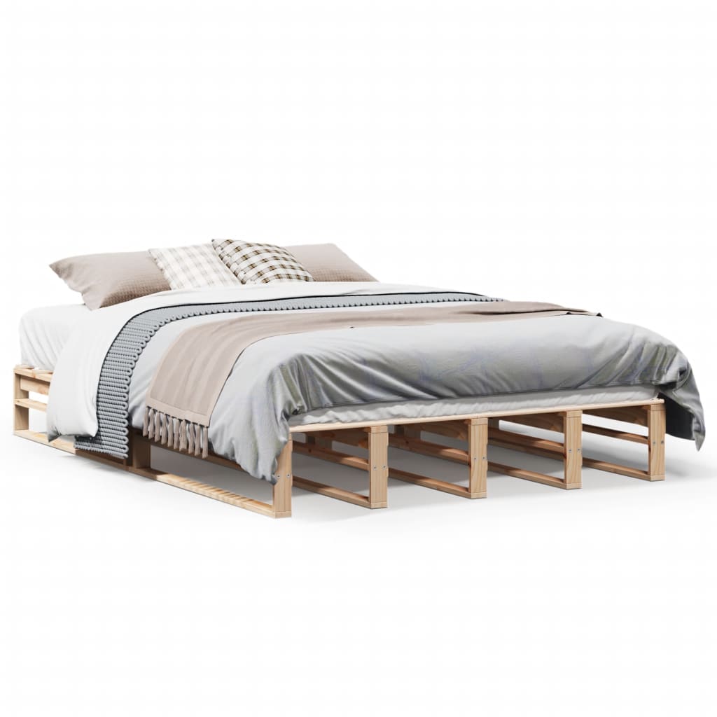 Letto senza Materasso 120x190 cm in Legno Massello di Pino - homemem39