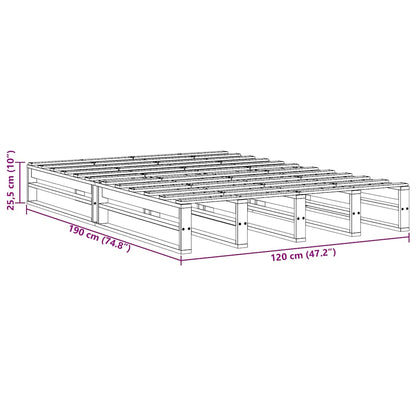 Letto senza Materasso 120x190 cm in Legno Massello di Pino | homemem39