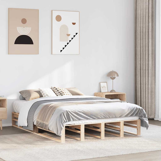 Letto senza Materasso 120x190 cm in Legno Massello di Pino | homemem39