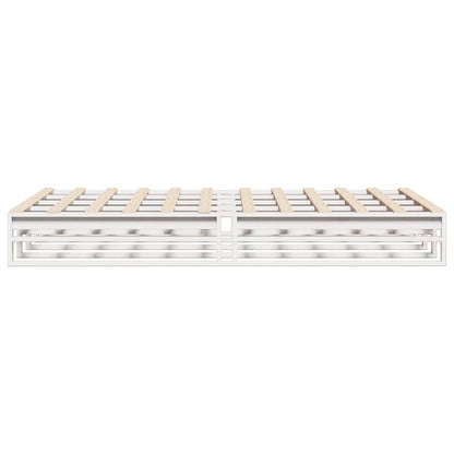 Letto senza Materasso Bianco 135x190 cm Legno Massello di Pino | homemem39