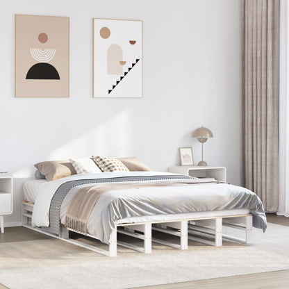 Letto senza Materasso Bianco 135x190 cm Legno Massello di Pino | homemem39