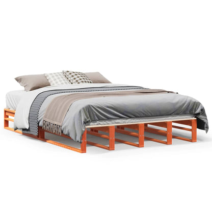 Letto senza Materasso Marrone Cera 135x190 cm in Legno di Pino | homemem39