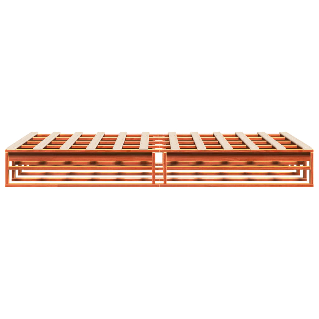 Letto senza Materasso Marrone Cera 135x190 cm in Legno di Pino | homemem39