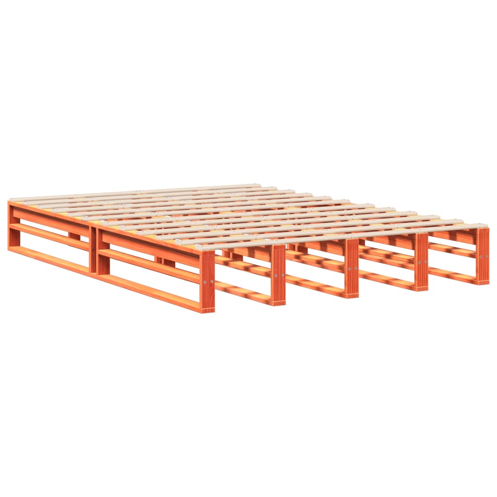 Letto senza Materasso Marrone Cera 135x190 cm in Legno di Pino | homemem39