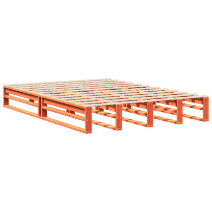 Letto senza Materasso Marrone Cera 135x190 cm in Legno di Pino | homemem39