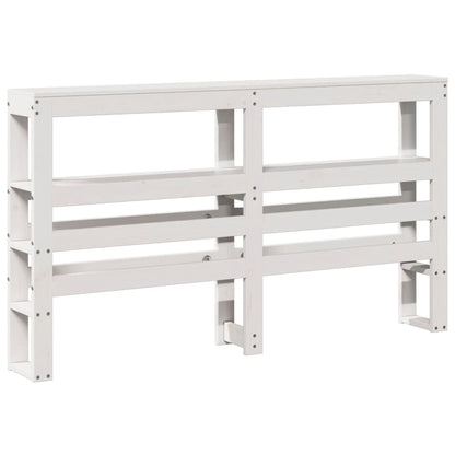Testiera con Ripiani Bianca 150 cm in Legno Massello di Pino - homemem39