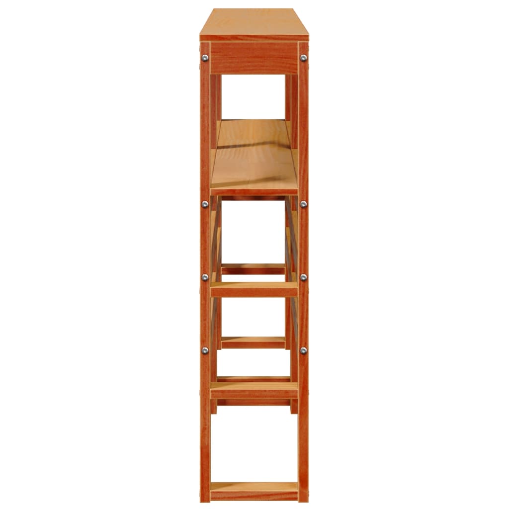 Testiera con Ripiani Marrone Cera 150 cm Legno Massello di Pino - homemem39