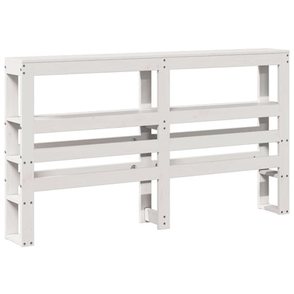 Testiera con Ripiani Bianca 140 cm in Legno Massello di Pino - homemem39