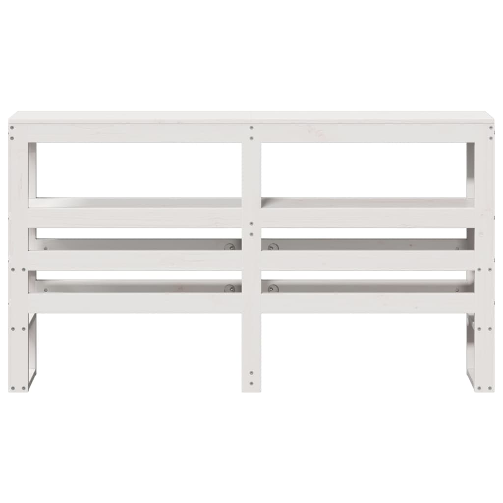 Testiera con Ripiani Bianca 135 cm in Legno Massello di Pino | homemem39