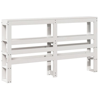 Testiera con Ripiani Bianca 120 cm in Legno Massello di Pino - homemem39