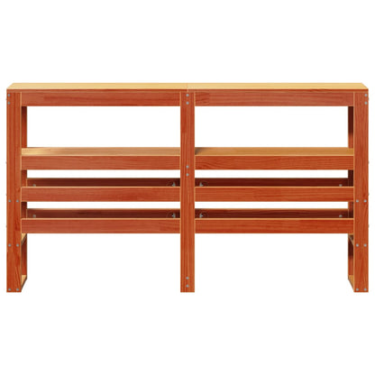 Testiera con Ripiani Marrone Cera 120 cm Legno Massello di Pino - homemem39