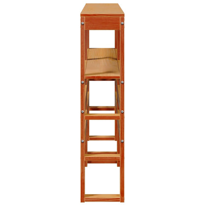 Testiera con Ripiani Marrone Cera 120 cm Legno Massello di Pino - homemem39