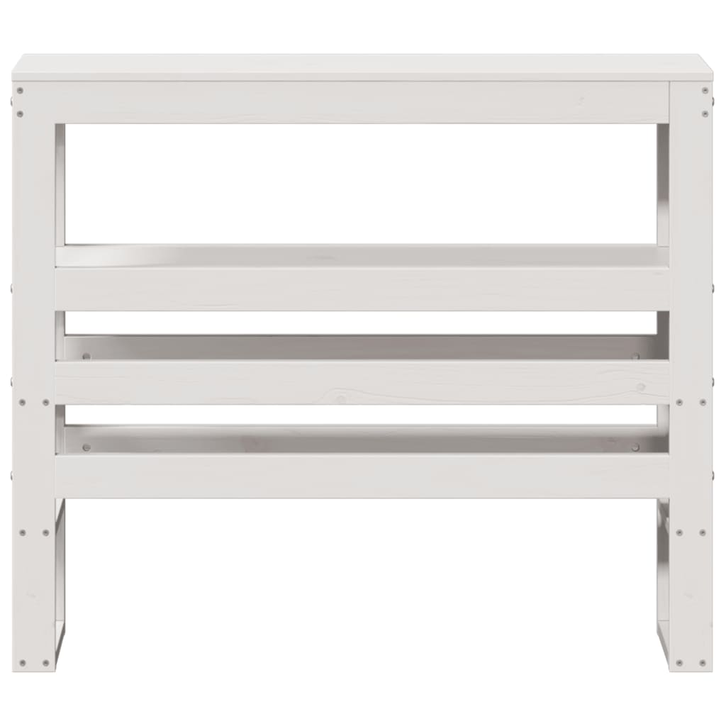 Testiera con Ripiani Bianca 90 cm in Legno Massello di Pino - homemem39