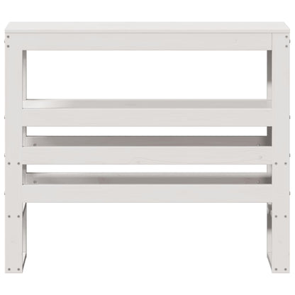 Testiera con Ripiani Bianca 90 cm in Legno Massello di Pino - homemem39