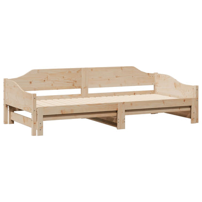 Divano Letto con Letto Estraibile 80x200cm Legno Massello Pino - homemem39