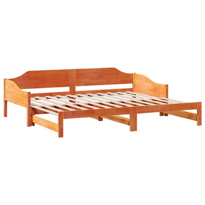 Divano con Letto Estraibile Marrone Cera 80x200cm Massello Pino | homemem39