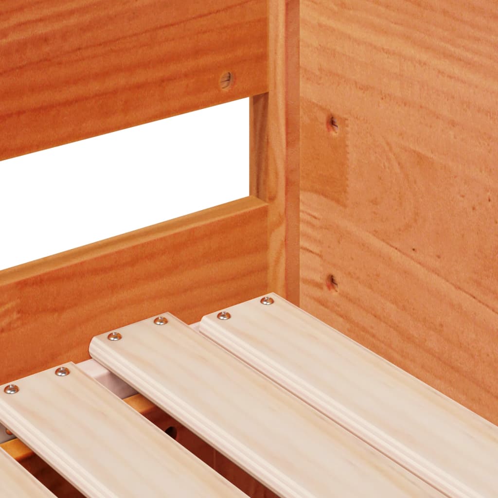 Divano con Letto Estraibile Marrone Cera 80x200cm Massello Pino - homemem39