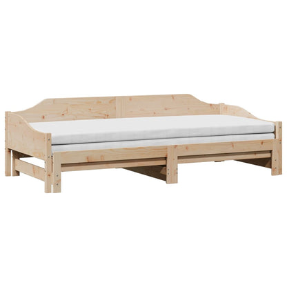 Divano Letto con Letto Estraibile 90x200cm Legno Massello Pino - homemem39