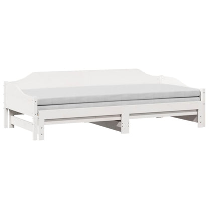 Divano Letto con Letto Estraibile Bianco 90x200cm Massello Pino | homemem39