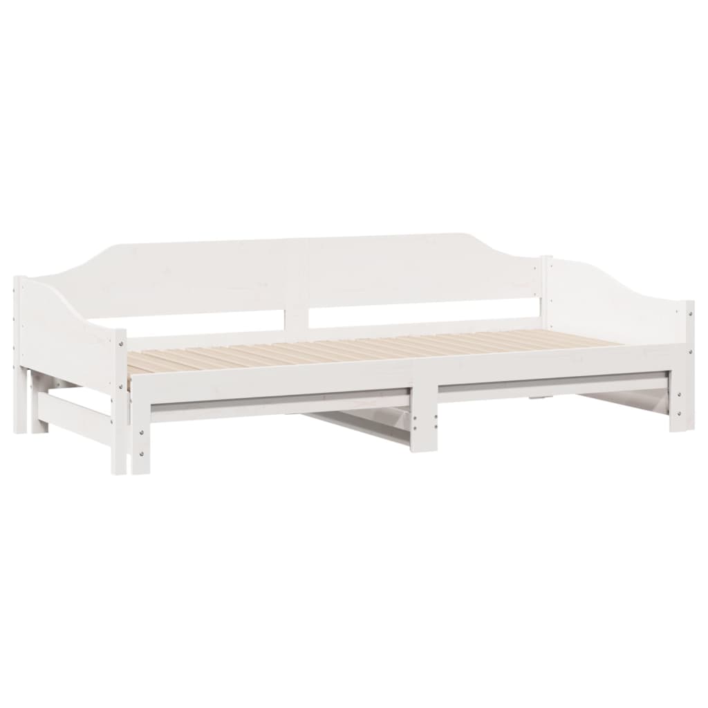 Divano Letto con Letto Estraibile Bianco 90x200cm Massello Pino | homemem39