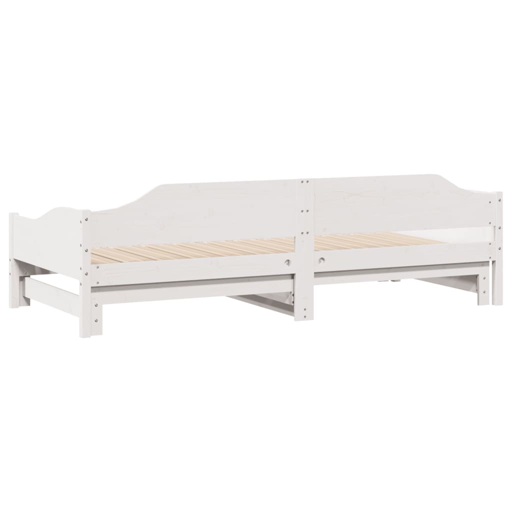 Divano Letto con Letto Estraibile Bianco 90x200cm Massello Pino | homemem39