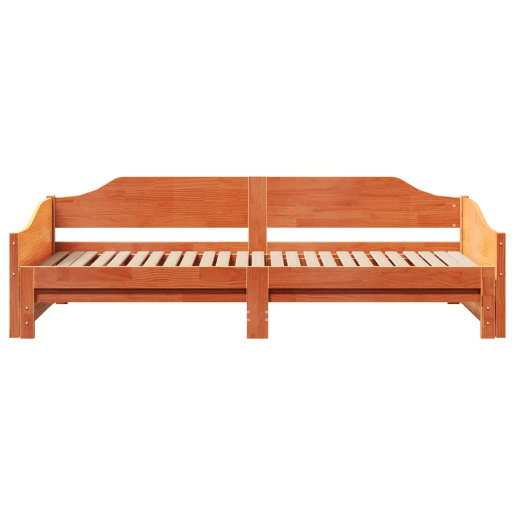 Divano con Letto Estraibile Marrone Cera 90x200cm Massello Pino | homemem39