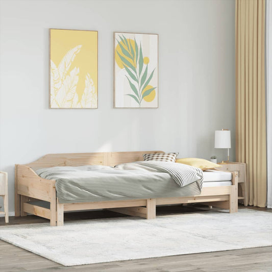 Divano Letto con Letto Estraibile 90x190 cm Legno Massello Pino - homemem39