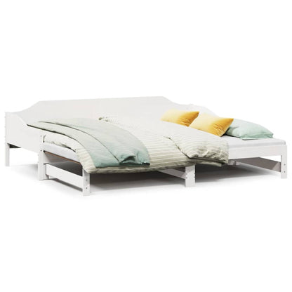 Divano Letto con Letto Estraibile Bianco 90x190cm Massello Pino | homemem39