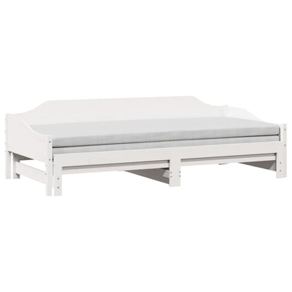 Divano Letto con Letto Estraibile Bianco 90x190cm Massello Pino | homemem39