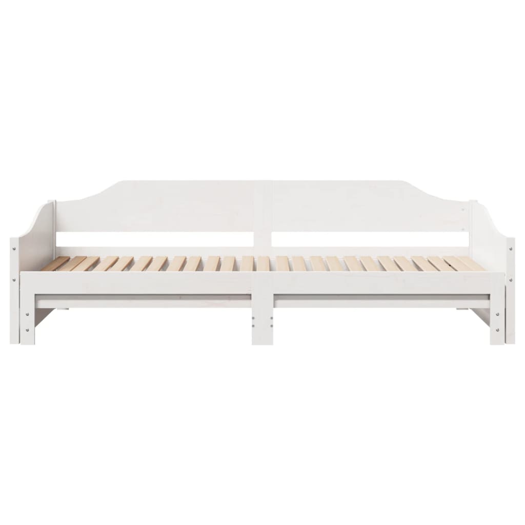 Divano Letto con Letto Estraibile Bianco 90x190cm Massello Pino | homemem39
