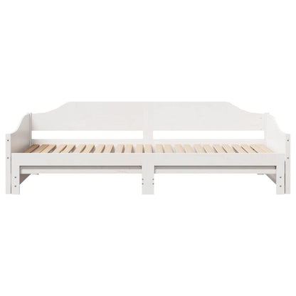 Divano Letto con Letto Estraibile Bianco 90x190cm Massello Pino | homemem39
