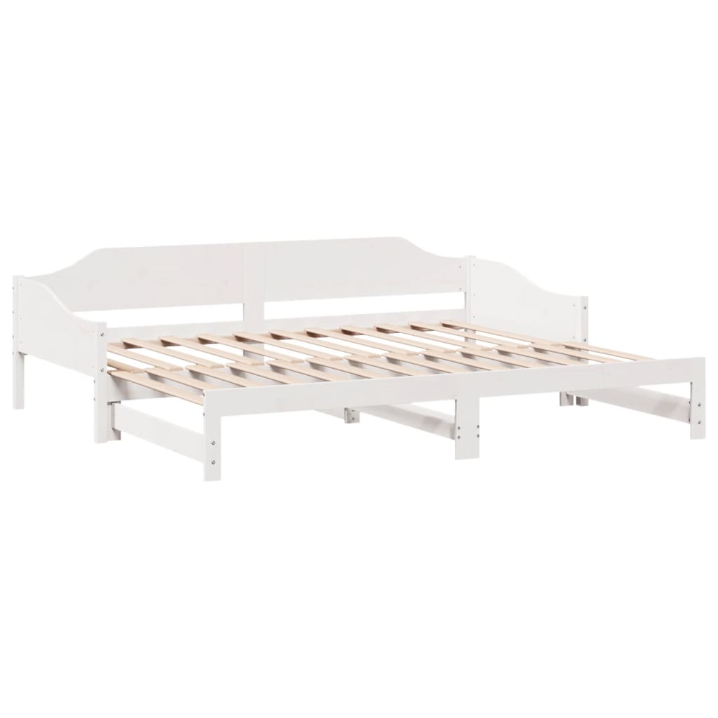 Divano Letto con Letto Estraibile Bianco 90x190cm Massello Pino | homemem39