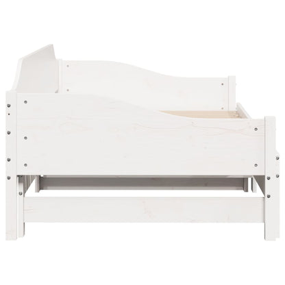 Divano Letto con Letto Estraibile Bianco 90x190cm Massello Pino | homemem39