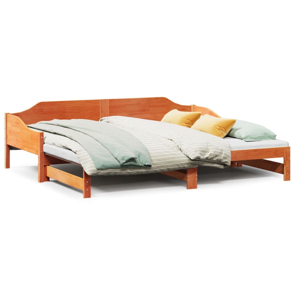 Divano Letto con Rotelle senza Materasso Marrone Cera 90x190 cm | homemem39