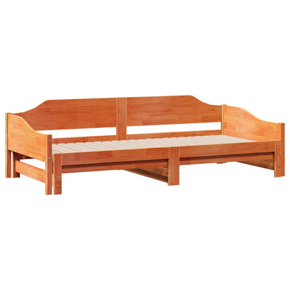 Divano Letto con Rotelle senza Materasso Marrone Cera 90x190 cm | homemem39