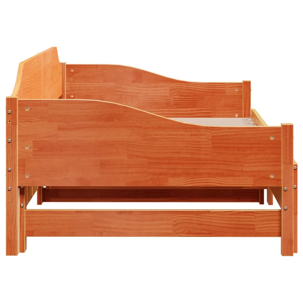 Divano Letto con Rotelle senza Materasso Marrone Cera 90x190 cm | homemem39