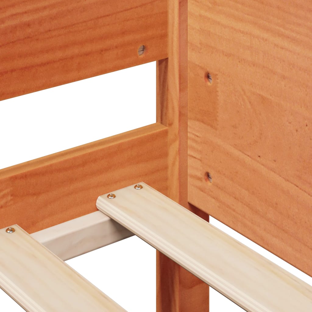 Letto senza Materasso Marrone Cera 90x200 cm Legno di Pino | homemem39
