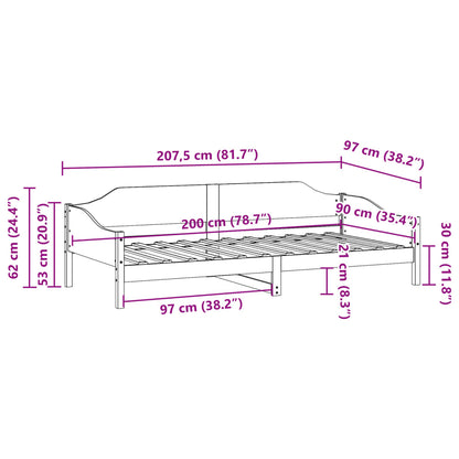 Letto senza Materasso Marrone Cera 90x200 cm Legno di Pino | homemem39