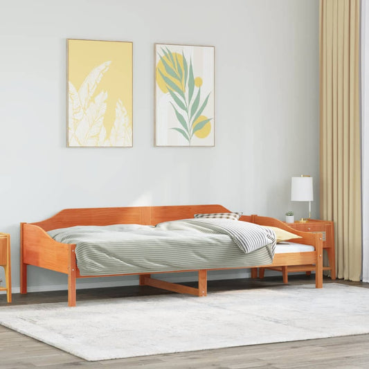 Letto senza Materasso Marrone Cera 90x200 cm Legno di Pino | homemem39
