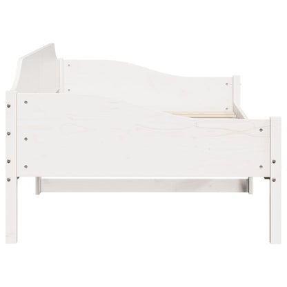 Letto senza Materasso Bianco 90x190 cm in Legno Massello Pino - homemem39