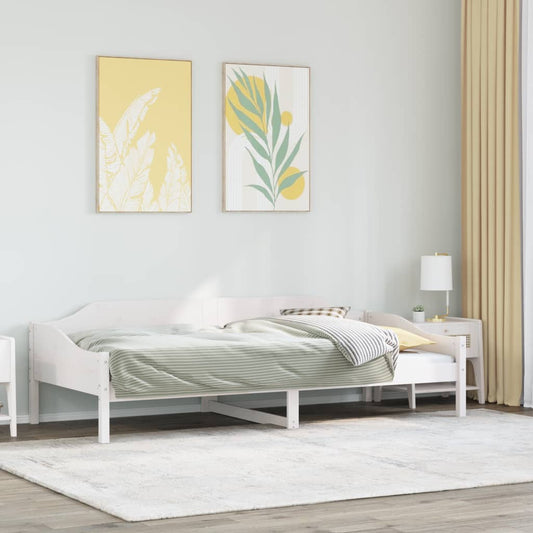 Letto senza Materasso Bianco 90x190 cm in Legno Massello Pino - homemem39