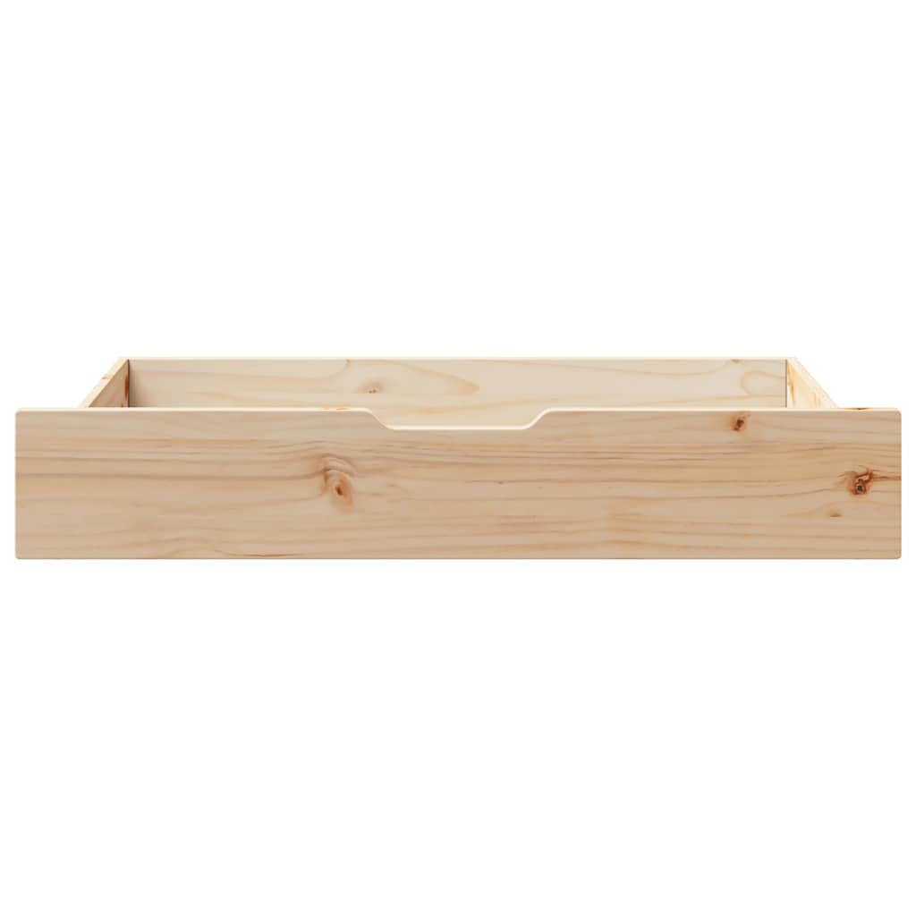 Cassettoni Letto con Ruote 2 pz 90x55x17 cm Legno Massello Pino