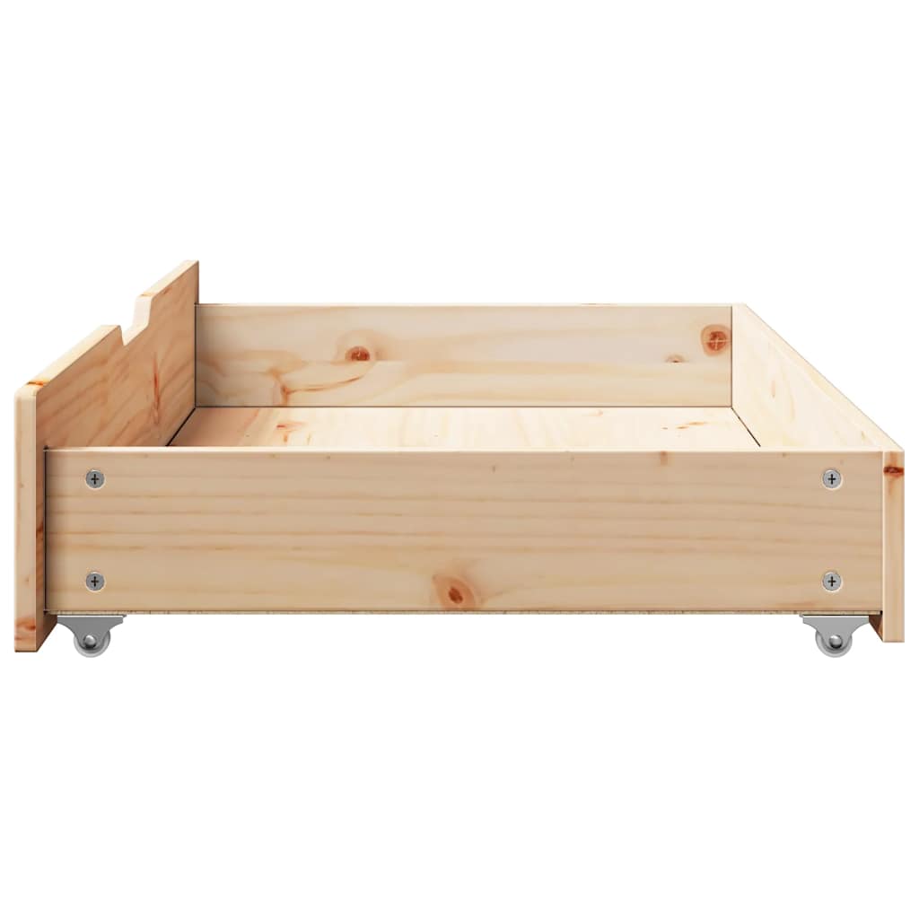 Cassettoni Letto con Ruote 2 pz 90x55x17 cm Legno Massello Pino | homemem39