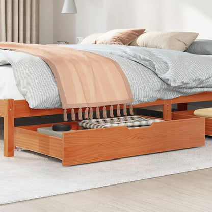 Cassettoni per Letto 2pz Marrone Cera 90x55x17 cm Legno di Pino | homemem39