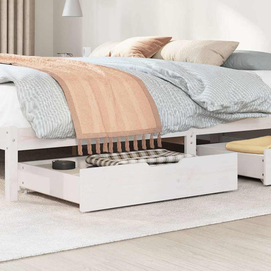 Cassettoni da Letto 2 pz Bianchi 85x55x17 cm in Legno di Pino