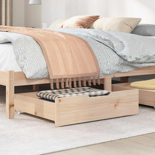 Cassettoni da Letto con Ruote 2 pz 75x55x17 cm in Legno di Pino | homemem39