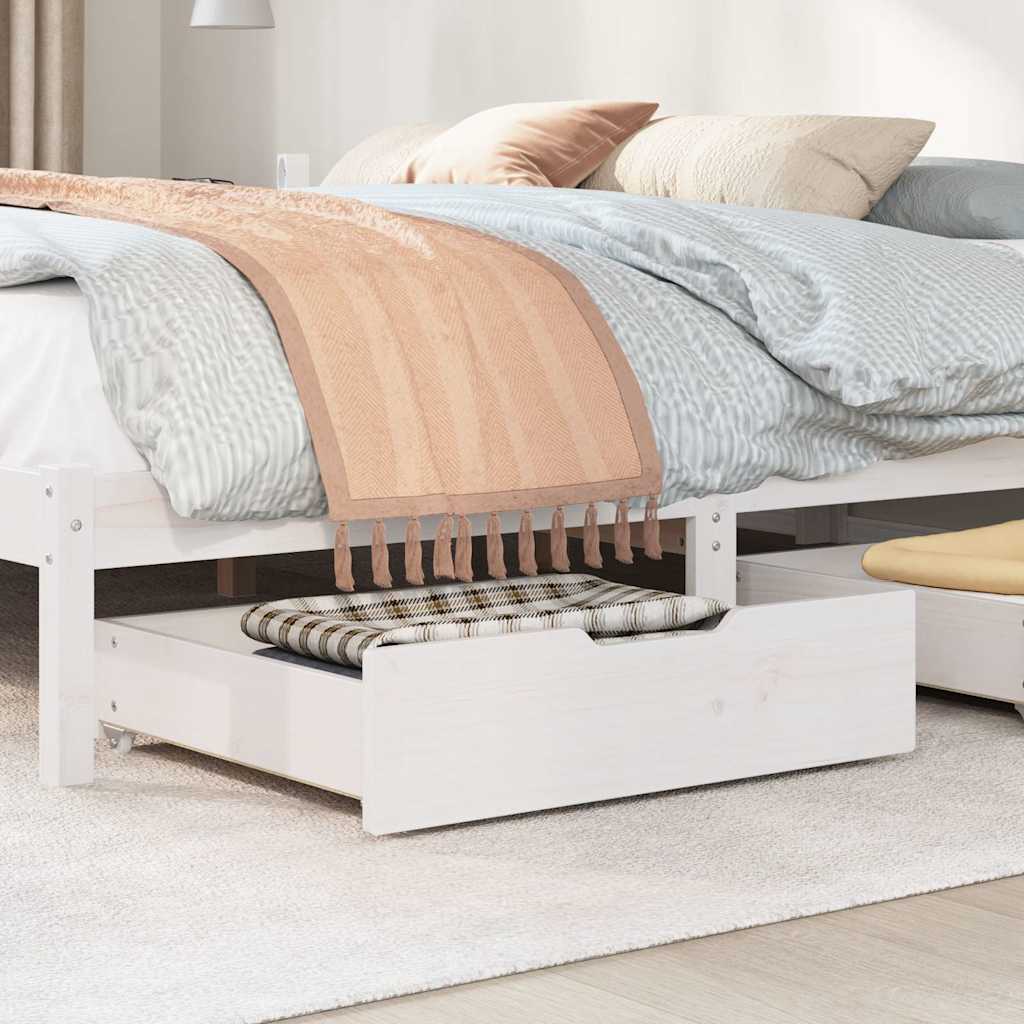 Cassettoni da Letto 2 pz Bianchi 65x55x17 cm in Legno di Pino | homemem39