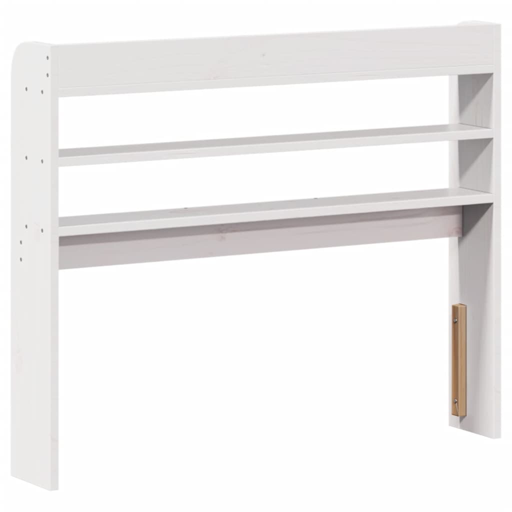 Testiera con Ripiani Bianca 100 cm in Legno Massello di Pino - homemem39